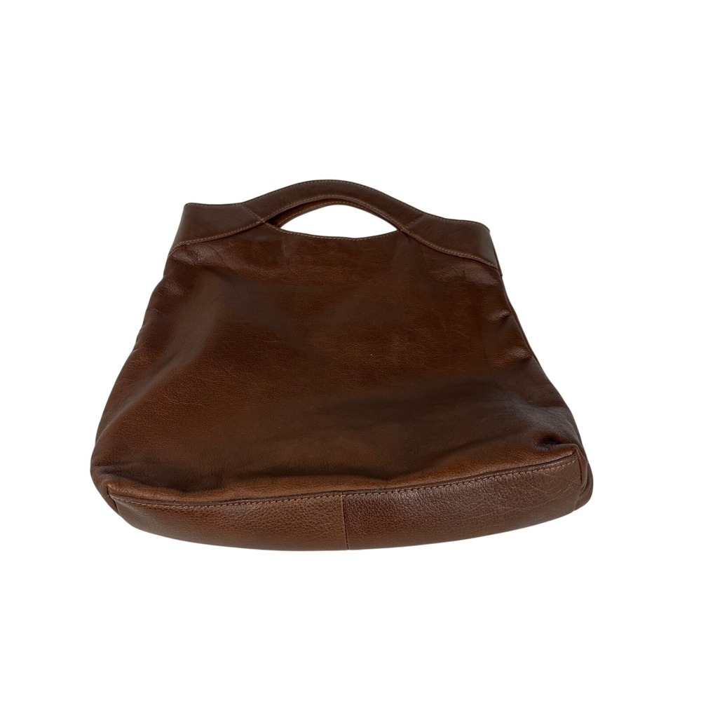 Genicci Brown Leather Convertible Backpack Tote Bag Handbag Cognac PebbleLeather